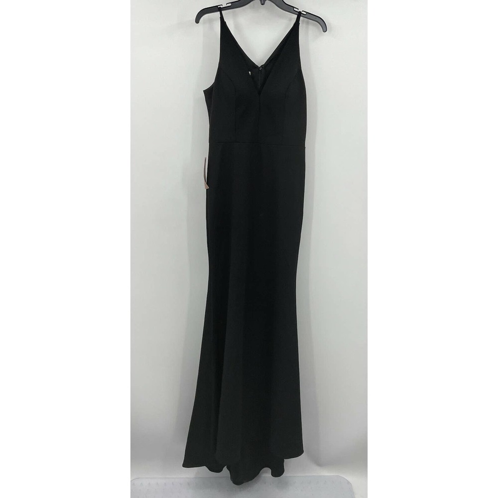 BHLDN Jones Size 10 Black Crepe V-neck Sleeveless Dress NWT - Picture 2 of 10